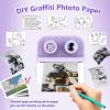 Dual-Lens Instant Print Camera for Kids, 48MP Thermal Instant Printing Camera with 2.4 Inch IPS Screen for Toddler, Boys Girls Christmas Birthday Gifts Photo Printer with 64GB SD Card (Purple) view 3