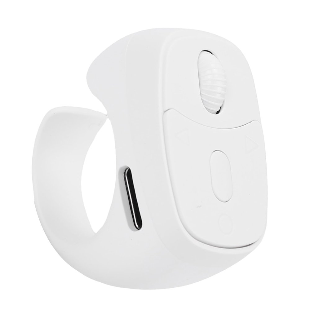 Bewinner TikTok Scrolling Ring Remote Control, Camera Shutter Remote, Wireless Bluetooth Scrolling Ring, Wireless Scroller Page Turner Clicker for E Book Reading Photography (White)