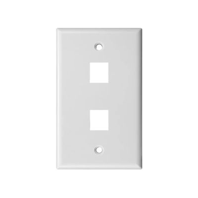 0/1/2/3/4/6 Port Jack Wall Plate, White Jack Thin RJ45 Wall Plate(10-Pack,2-Port)