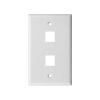 0/1/2/3/4/6 Port Jack Wall Plate, White Jack Thin RJ45 Wall Plate(10-Pack,2-Port) view 1