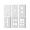0/1/2/3/4/6 Port Jack Wall Plate, White Jack Thin RJ45 Wall Plate(10-Pack,2-Port) view 2