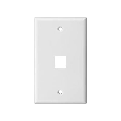 0/1/2/3/4/6 Port Jack Wall Plate, White Jack Thin RJ45 Wall Plate(1-Pack,1-Port)