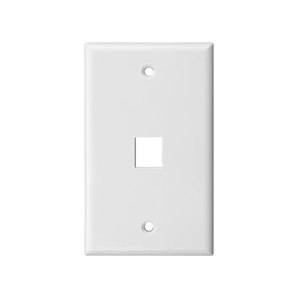 0/1/2/3/4/6 Port Jack Wall Plate, White Jack Thin RJ45 Wall Plate(1-Pack,1-Port)