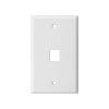 0/1/2/3/4/6 Port Jack Wall Plate, White Jack Thin RJ45 Wall Plate(1-Pack,1-Port) view 1
