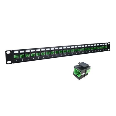 24-Port SC UPC Fiber Optic Patch Panel Bracket SC-SC trapezoidal Jack simplex Fiber Frame Single Mode ODF 19-inch 1U Cabinet(24 Ports SC-APC)