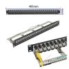 24 Port Shielded CAT6 RJ45 Patch Panel Straight Through LAN Coupler Network 19 Inch Cabinet Cabling Bracket Frame view 2