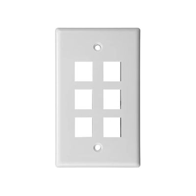 0/1/2/3/4/6 Port Jack Wall Plate, White Jack Thin RJ45 Wall Plate(10-Pack,6-Port)
