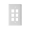 0/1/2/3/4/6 Port Jack Wall Plate, White Jack Thin RJ45 Wall Plate(10-Pack,6-Port) view 1