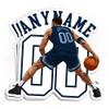 Personalized Basketball Player Sticker - School Team Player Name & Number, Customized Custom Basketball Sports Waterproof Die-Cut Vinyl Stickers for Laptop Water Bottle Car Hardhat Kindle Decal Gifts view 1