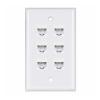 Cat6 Ethernet Wall Plate, RJ45 Wall Plate, RJ45 Jack Connector Cover,(6-Port) view 1