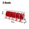 UWYTGF Stainless Steel Wire Spool Rack Holder for Cables/Ropes/Decorative Ribbons,Spool Holder with 3 4 5 Reels,Easy to Organise Various Cables,Portable Cable Storage Rack,5 Reels view 2