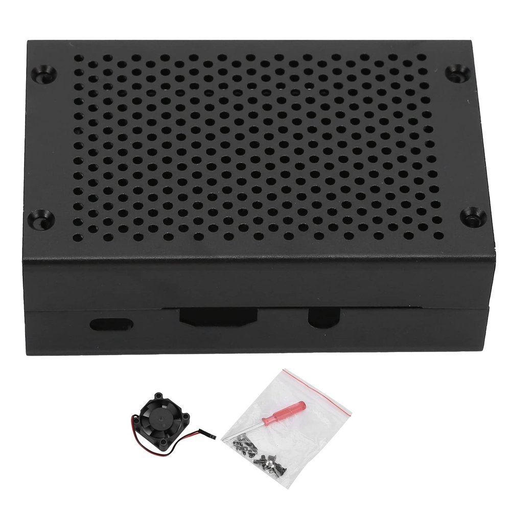 Baxnore Protective Case for 3 Aluminium Alloy Housing Enclosure with Cooling Fan Large Heat Dissipation Complete Protection Easy Installation Black