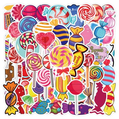 55Pcs Cream Candy Sticker,Vinyl Waterproof Dessert Stickers,Funny Design Candys Ice Cream Stickers for Girls Water Bottle Laptop, Phone case,Guitar,Birthday Gifts Party DIY Decor(Candys)