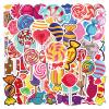55Pcs Cream Candy Sticker,Vinyl Waterproof Dessert Stickers,Funny Design Candys Ice Cream Stickers for Girls Water Bottle Laptop, Phone case,Guitar,Birthday Gifts Party DIY Decor(Candys) view 1