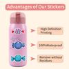 55Pcs Cream Candy Sticker,Vinyl Waterproof Dessert Stickers,Funny Design Candys Ice Cream Stickers for Girls Water Bottle Laptop, Phone case,Guitar,Birthday Gifts Party DIY Decor(Candys) view 4