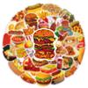 50Pcs Yummy Food Stickers,Cute Fast Food Chips Hamburger Stickers, Vinyl Waterproof Aesthetic Sticker for Kids Teens Girls for Laptop Guitar Hydro Flask Phone Skateboard Luggage(Foods) view 2