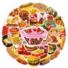 50Pcs Yummy Food Stickers,Cute Fast Food Chips Hamburger Stickers, Vinyl Waterproof Aesthetic Sticker for Kids Teens Girls for Laptop Guitar Hydro Flask Phone Skateboard Luggage(Foods) view 3