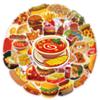 50Pcs Yummy Food Stickers,Cute Fast Food Chips Hamburger Stickers, Vinyl Waterproof Aesthetic Sticker for Kids Teens Girls for Laptop Guitar Hydro Flask Phone Skateboard Luggage(Foods) view 4