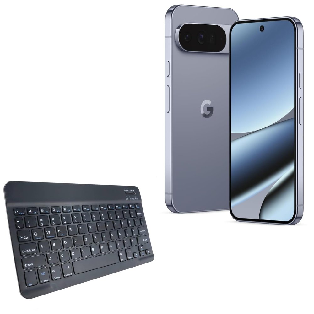 BoxWave Keyboard Compatible with Google Pixel 10 Pro XL (6.8 in) - SlimKeys Bluetooth Keyboard, Portable Thin with Chiclet-Style Keys - Jet Black