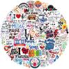 50Pcs Music Motivational Stickers,Vinyl Waterproof Musics Stickers for Laptops Water Bottles,Phone case,Skateboard, Guitar,Scrapbook,Diary,Gift,Philharmonic,for Adults Students Party Gifts(Musics) view 2