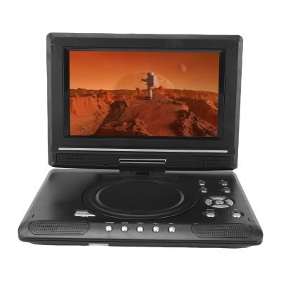 PUSOKEI 9.8" Portable DVD Player, Rechargeable Car DVD Player with 270 Swivel Screen & Dual Speakers, Remote Control, Support USB/SD Card/Sync TV and Multiple Disc Formats (Black)