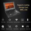 PUSOKEI 9.8" Portable DVD Player, Rechargeable Car DVD Player with 270 Swivel Screen & Dual Speakers, Remote Control, Support USB/SD Card/Sync TV and Multiple Disc Formats (Black) view 4