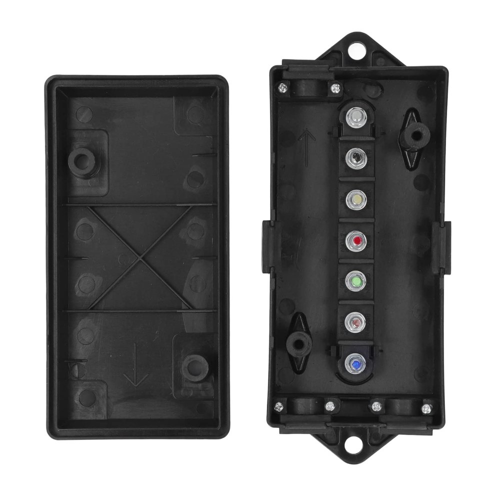 HUIOP 7 Way Distribution Box, Trailer Junction Box, ABS Terminal Connector for Power with, Explosion Block Box with Item Type, Distribution Block Box, Material: ABS