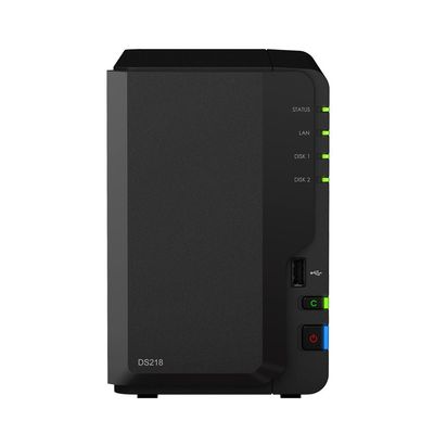 Synology DiskStation DS218 NAS Server with RTD1296 1.4GHz CPU, 2GB Memory, 4TB HDD Storage, 1 x 1GbE LAN Port, DSM Operating System