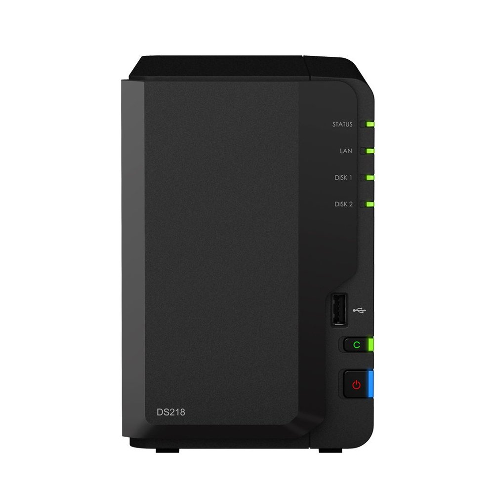 Synology DiskStation DS218 NAS Server with RTD1296 1.4GHz CPU, 2GB Memory, 4TB HDD Storage, 1 x 1GbE LAN Port, DSM Operating System