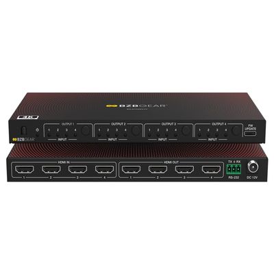 4x4 4K UHD HDMI Seamless Matrix Switcher and Video Wall Processor with Scaler/Audio/RS-232