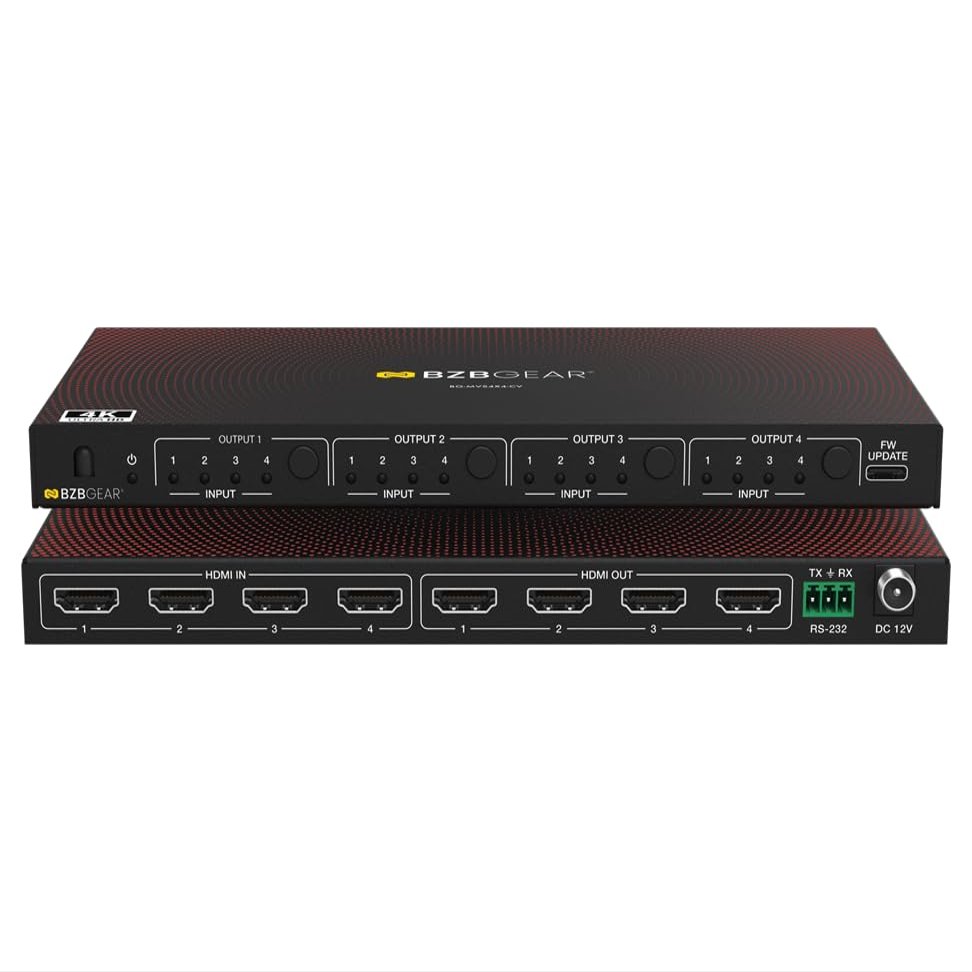 4x4 4K UHD HDMI Seamless Matrix Switcher and Video Wall Processor with Scaler/Audio/RS-232