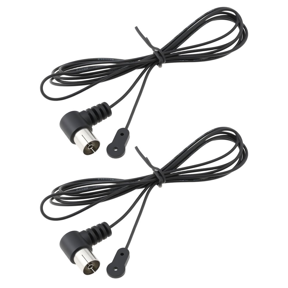 eMagTech 2Pcs FM Radio Antenna Coaxial Cable for Table Top Home Stereo Receiver Audio Video Radio Receiver