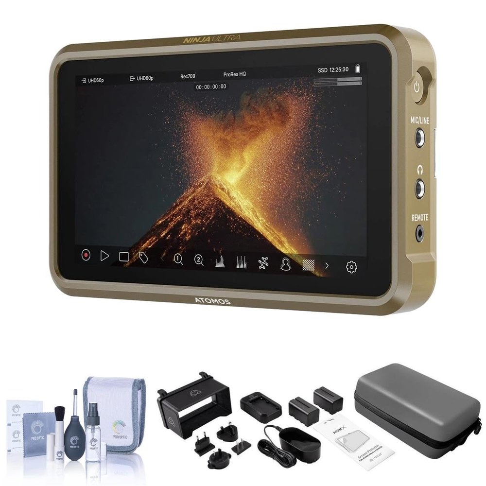 Atomos Ninja Ultra 5.2" HDR Monitor-Recorder Bundle with Atomos Accessory Kit and Complete Optics Care and Cleaning Kit