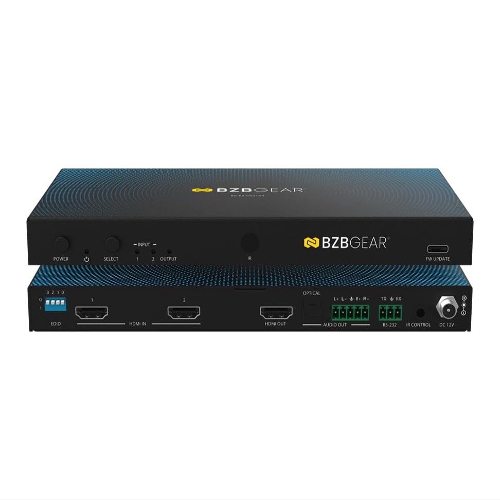 2x1 8K UHD HDMI 2.1 Switcher with Digial/Analog Audio De-Embedding/EDID/RS-232 (8K60/4K120Hz 4:4:4 VRR/ALLM Support)