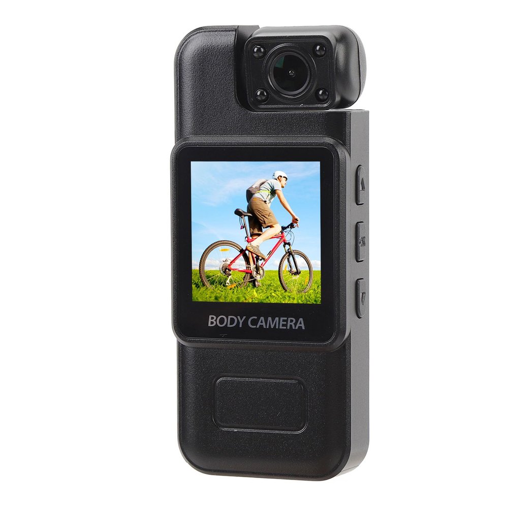 Semme Body Worn Camera Wearable Camera Video Recorder 4K HD 180 Rotating Lens 130 Wide Angle Motion Detection Loop Recording 1.3 Inch Display with Back