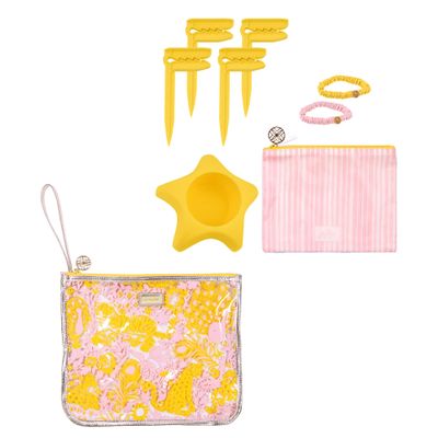 Lilly Pulitzer Vinyl Beach Essentials Paradise Pouch, Royal Zoo