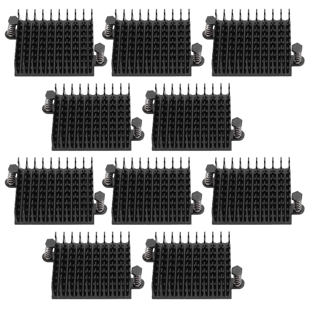 Aluminum Heat Sink 10pcs High Performance Cooling Fin Radiator for CPU PCB Amplifiers Electronic Components Black 42 x 11 x 40mm