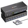 8 Port KVM Switch 2 Monitors 8 Computers 4K@60Hz EDID Simulation,8 PC HDMI Displayport Dual Monitor KVM Switch with 4 USB 3.0 Ports, Audio, RS232, Wired Remote, 12V Adapter & 8 USB Cables view 1