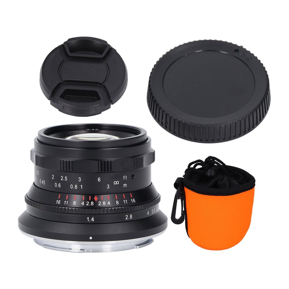 35mm F1.4 Portrait Lens, Manual Focus, Full Frame for, Black - Large Aperture for Beautiful Bokeh, 7 Layer Coating, Ideal for Street and Landscape Photography (Black)