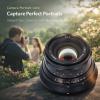 35mm F1.4 Portrait Lens, Manual Focus, Full Frame for, Black - Large Aperture for Beautiful Bokeh, 7 Layer Coating, Ideal for Street and Landscape Photography (Black) view 2
