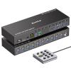 10 Ports HDMI KVM Switch 4K@60Hz EDID Simulation,USB 3.0 KVM Switch for 10 Computers Share 1 Monitor and 4 USB Devices, KVM Switches with Audio RS232 Wired Remote 12V Power and USB Cable view 1