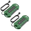 CCCEI 2 Outdoor Power Strips Weatherproof with 8 Plug, Waterproof Extension Cord with Multiple Outlets, Christmas Exterior Garden Yard Surge Protector 15FT, Green. view 1