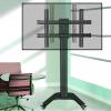 QICBYING TV Floor Stand - Mobile TV Cart Stand with Wheels, for 32-65 Inch TVs Height Adjustable Telescopic TVs Lift, Horizontal and Vertical Screen Switching Rolling Floor Stand view 1