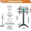 QICBYING TV Floor Stand - Mobile TV Cart Stand with Wheels, for 32-65 Inch TVs Height Adjustable Telescopic TVs Lift, Horizontal and Vertical Screen Switching Rolling Floor Stand view 2