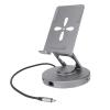 Asixxsix USB C Docking Station Stand, 11 in 1 Adjustable Rotatable Tablet Holder with SD TF Card Reader 4K HDMI Gigabit Ethernet 100W PD, for Steam Deck ROG Ally view 1