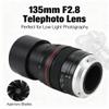 135mm F2.8 Telephoto Lens, Full Frame Alloy Optical Glass, Large Aperture Portrait Lens - Excellent Low Light Performance, Minimal Image Distortion, for DSLR Cameras view 2