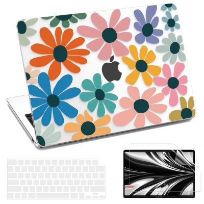 AKIT Compatible with MacBook Air 13 inch Case 2025 2024 2023 2022 M4 M3 M2 A3240 A3113 A2681, Laptop Hard Shell Cover with Screen Protector + Keyboard Cover for MacBook Air 13.6" - Colorful Floral