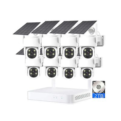 AKAVIG 8CH Outdoor 4MP Solar Power Wireless WiFi Security Camera System, Business CCTV Home Surveillance NVR Kit with APP Control, Color Night Vision, Human Detection, Including 2T Hard Drive