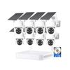 AKAVIG 8CH Outdoor 4MP Solar Power Wireless WiFi Security Camera System, Business CCTV Home Surveillance NVR Kit with APP Control, Color Night Vision, Human Detection, Including 2T Hard Drive view 1