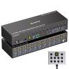 10 Port HDMI KVM Switch 2 Monitors 10 Computers 4K@60Hz EDID Simulation,Dual Monitor KVM Switch with 4 USB 3.0 Ports for Keyboard Mouse Printer,Audio RS232,with Controller,12V Power and 10 USB Cables view 1